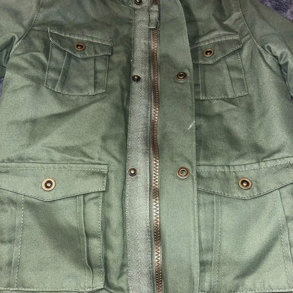 Cat & Jack Olive Hooded Raincoat - Picture 2 of 5